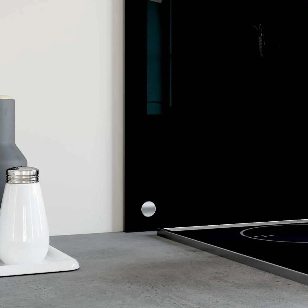 Kitchen Backsplash 90x50 cm Tempered Glass Black Splash Guard Wall Tile