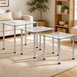 Enhance Your Space with 3-Piece Nesting Tables Set