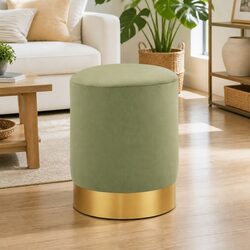 Stylish Barrel Stool in Green Velvet for Your Space