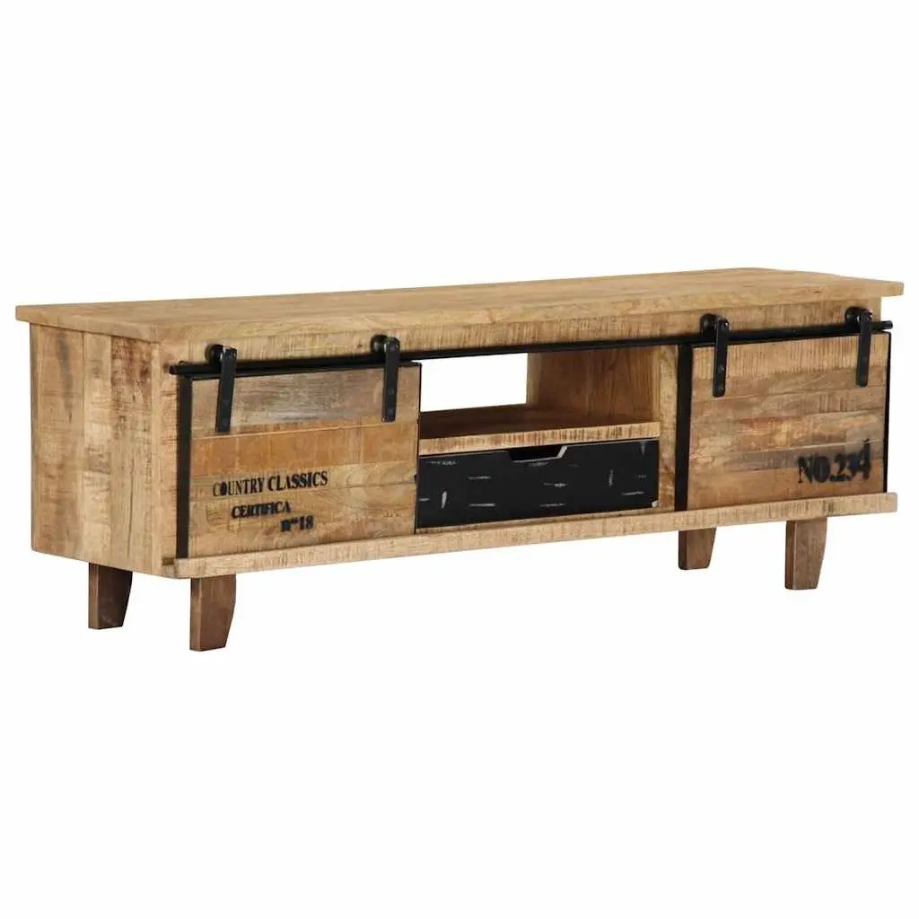 TV Cabinet 120x30x40 cm Brown Solid Mango Wood Storage Unit