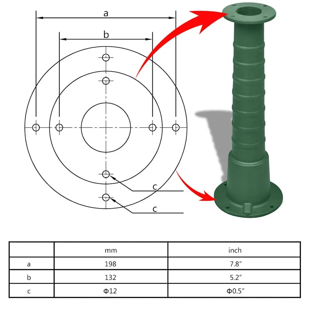Hand Water Pump with Stand 8M Deep Cast Iron Green