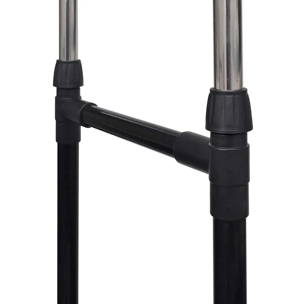 Adjustable Clothes Rack Set 2 pcs Height Adjustable Extendable Hanging Bars Portable Storage Organiser