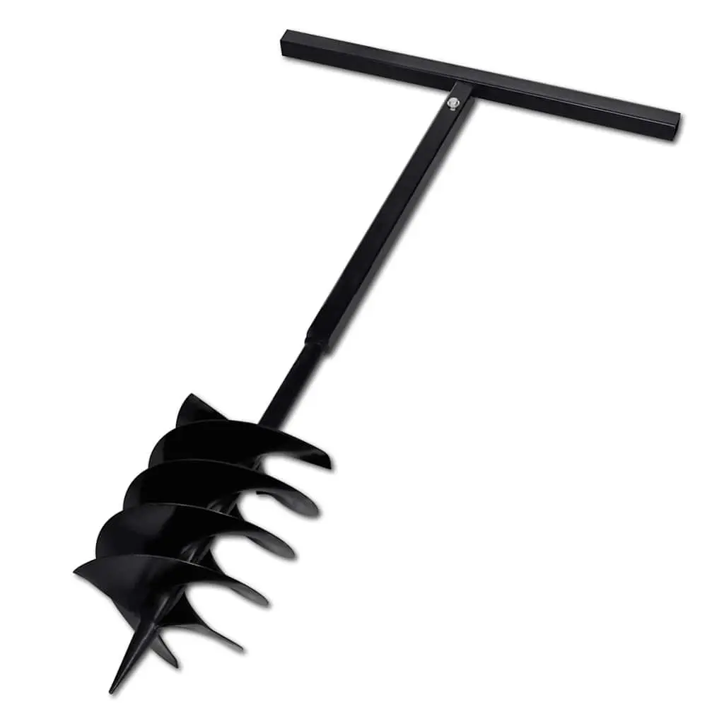 Ground Drill 200mm Steel Auger with Handle and 5m Extension Tubes for Easy Hole Digging