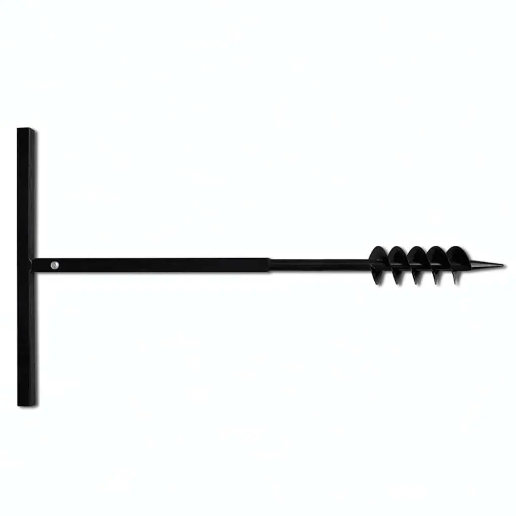 Ground Drill Auger 80mm with 5m Extension Tubes Steel Gardening Tool