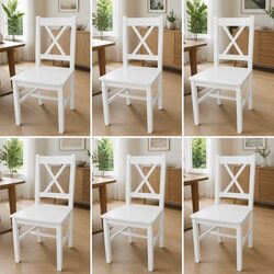 Dining Chairs 6 Pieces White Kitchen Dining Room Furniture Set