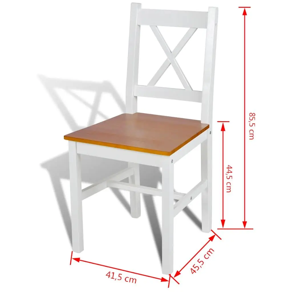 Dining Chairs Set 6 Pieces White Kitchen Room Furniture Wooden Seating