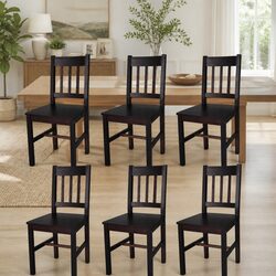Dining Chairs Set 6 Pieces Brown Kitchen Room Seating Furniture Ergonomic Design