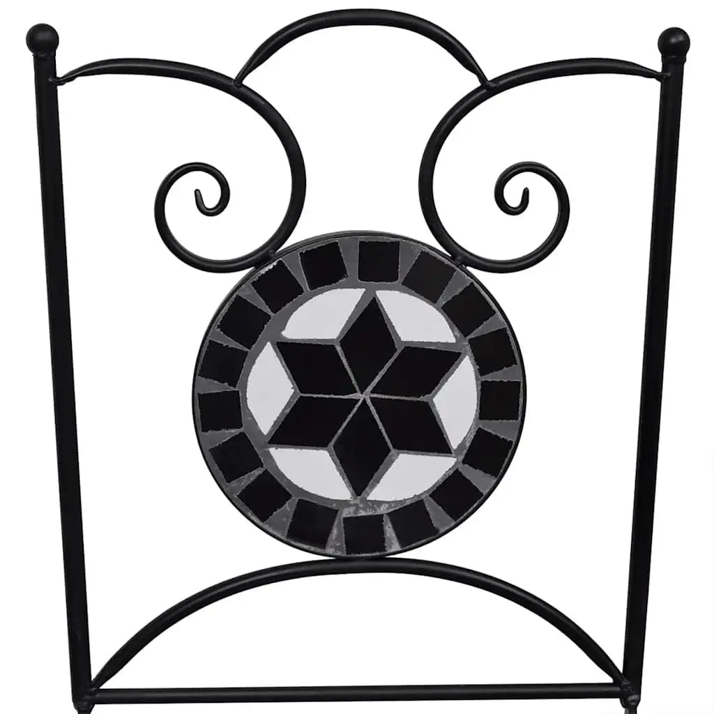 3 Piece Outdoor Bistro Set Ceramic Tile Table and Chairs Patio Garden Furniture