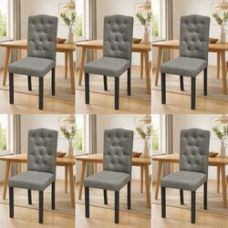 Stylish Grey Fabric Dining Chairs Set of 6 for Your Home