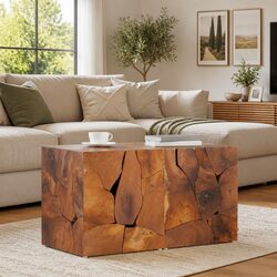 Rustic Brown Bar Stools - 2-Piece Handmade Set