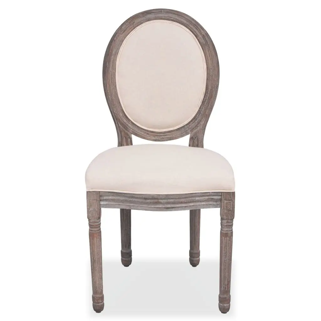 6 Cream Linen Dining Chairs