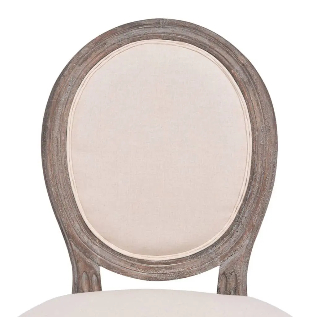 6 Cream Linen Dining Chairs