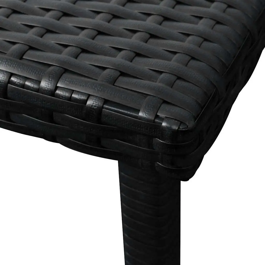 Sun Loungers 2pcs Poly Rattan Black Waterproof Outdoor Garden Beach Set