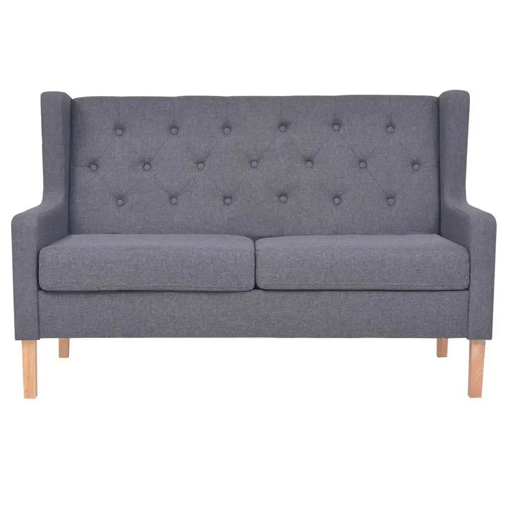 Sofa Set 2 Piece Grey Fabric Armchair and 2 Seater Lounge Suite