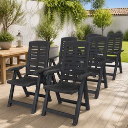 Enhance Your Patio with 6 Anthracite Reclining Chairs
