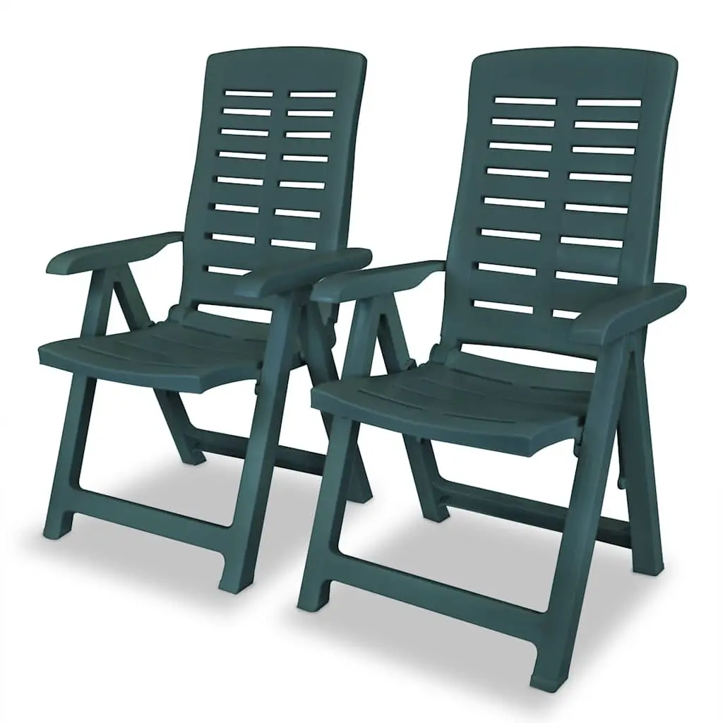 3 Piece Outdoor Bistro Set Green Weather-resistant Table with Umbrella Hole and 2 Folding Chairs