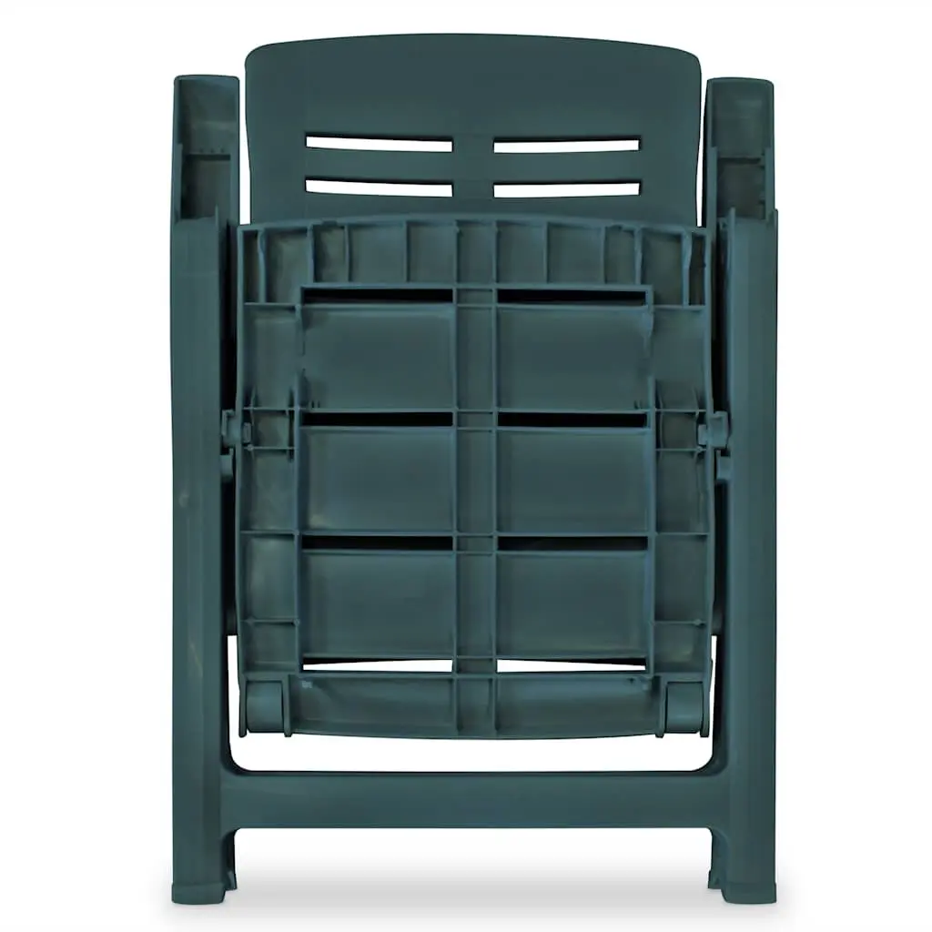 3 Piece Outdoor Bistro Set Green Weather-resistant Table with Umbrella Hole and 2 Folding Chairs