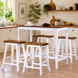 Enhance Your Space with a 5-Piece Bar Table and Stool Set