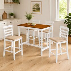 Enhance Your Space with a 5-Piece Bar Table and Stool Set