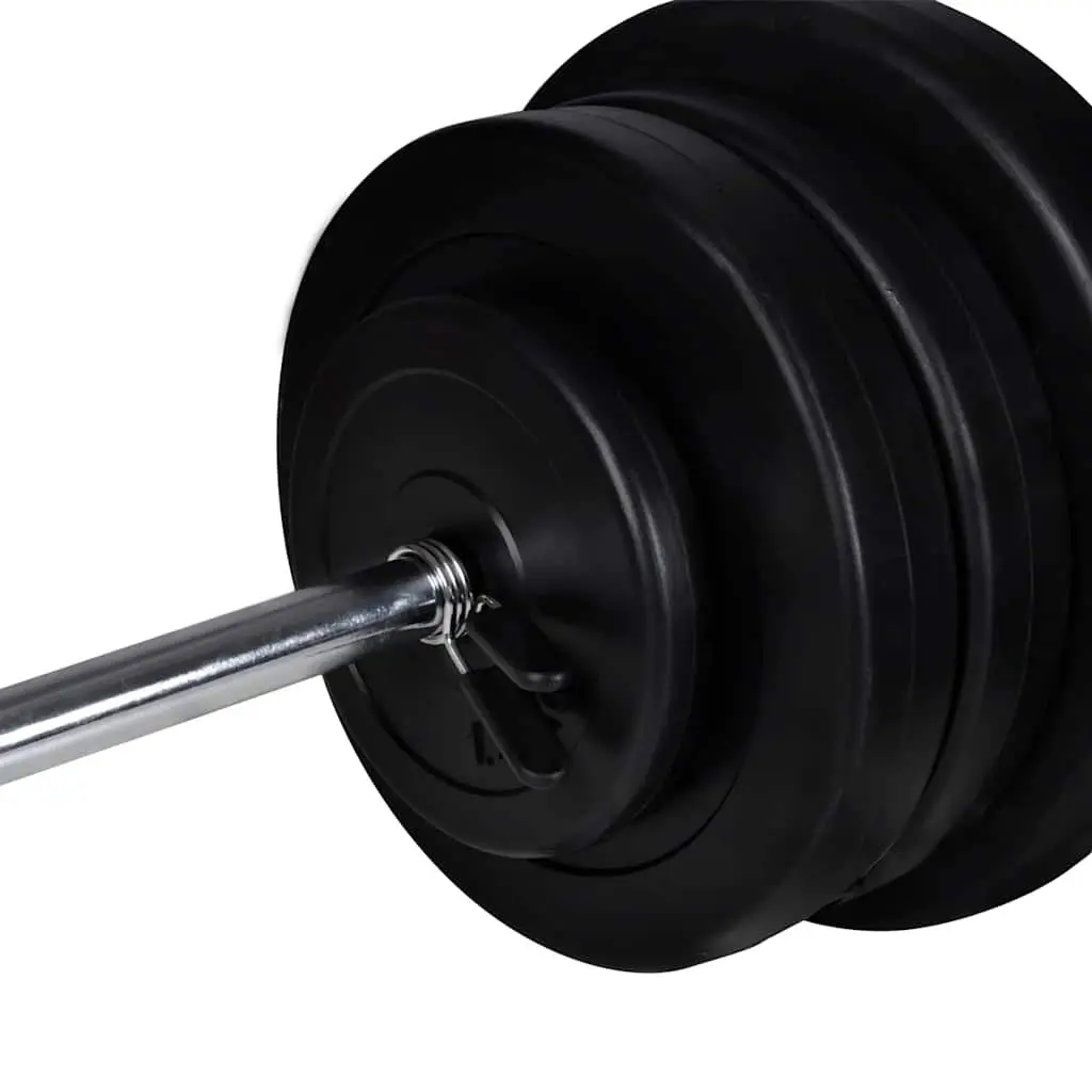 Adjustable Workout Bench Home Gym with Barbell Dumbbell Weight Set 60.5kg