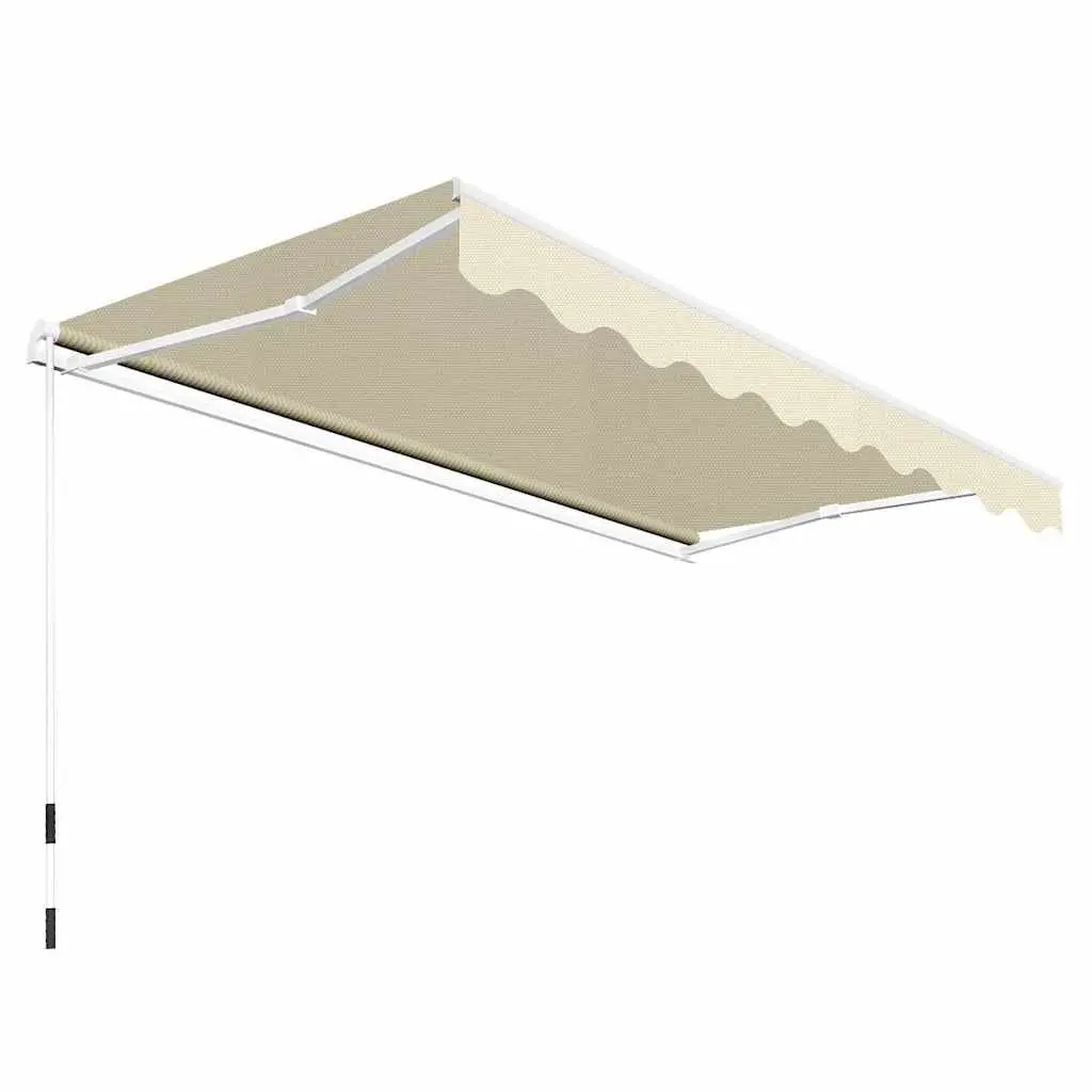 Folding Awning 300cm Manual Operation UV Weather Resistant Cream Outdoor Patio Garden Shade