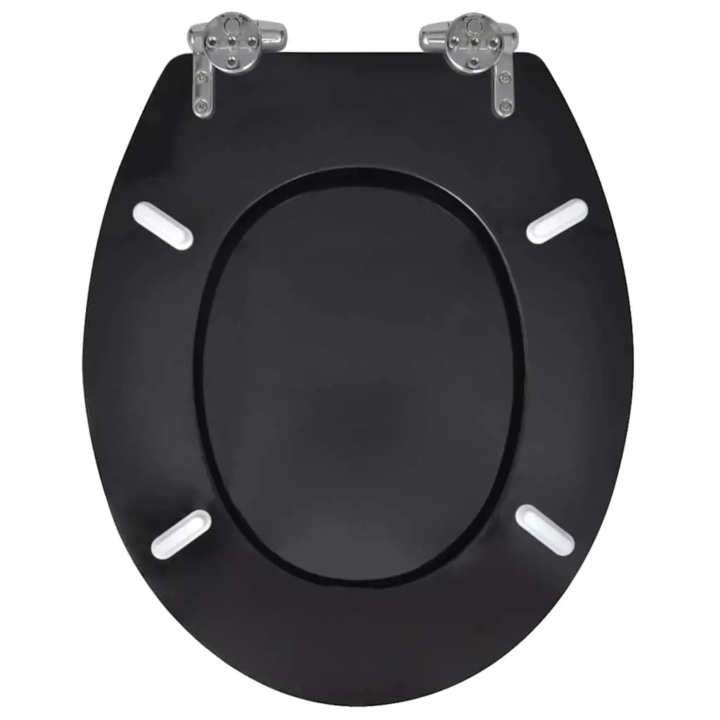 Toilet Seats 2 Pack Black MDF Soft Close Lids