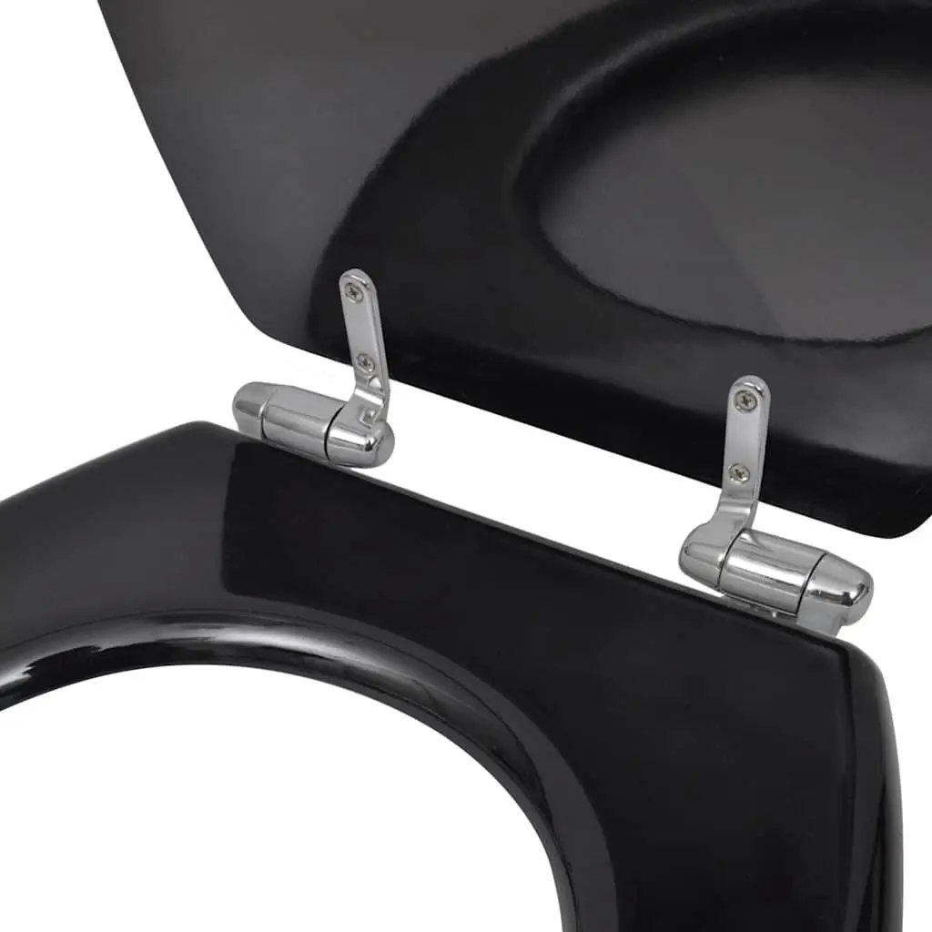 Toilet Seats 2 Pack Black MDF Soft Close Lids