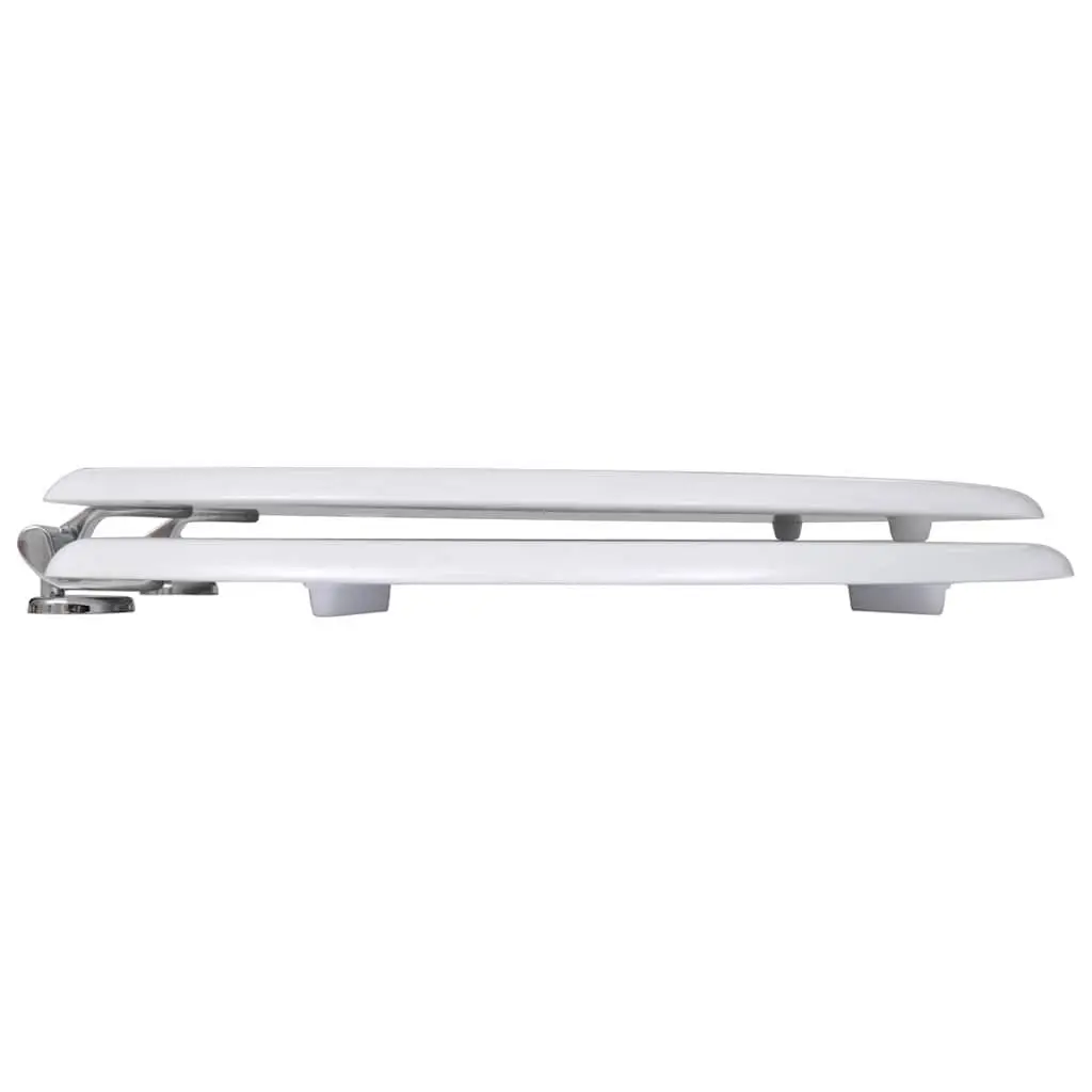 Toilet Seats 2 pcs White MDF Universal Adjustable Hinges Durable Bathroom Fixture