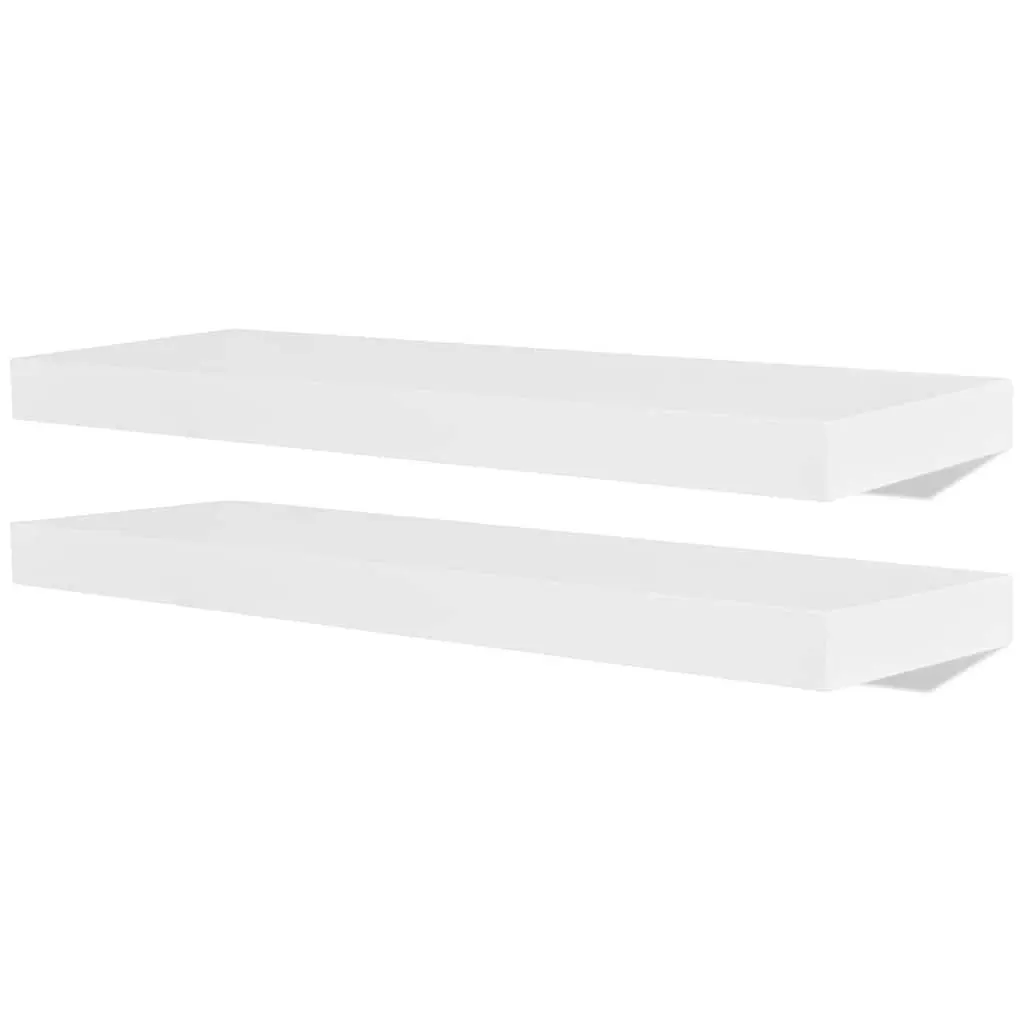 Wall Shelves 60 cm White 4 Piece Floating Display Storage Home Decor
