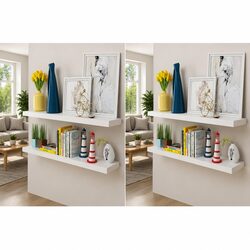 Enhance Your Home with 4 White Floating Shelves 100cm