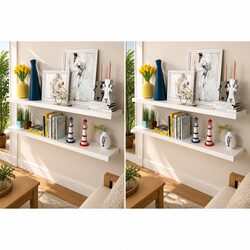 Enhance Your Space with 4 White Wall Shelves