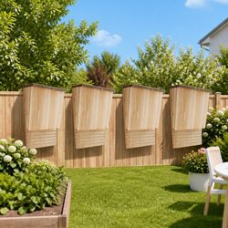 Enhance Your Garden with Brown Wooden Bat Houses – 4 Pack