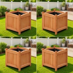 Wooden Planters Set of 4 - 30cm for Outdoor Gardening
