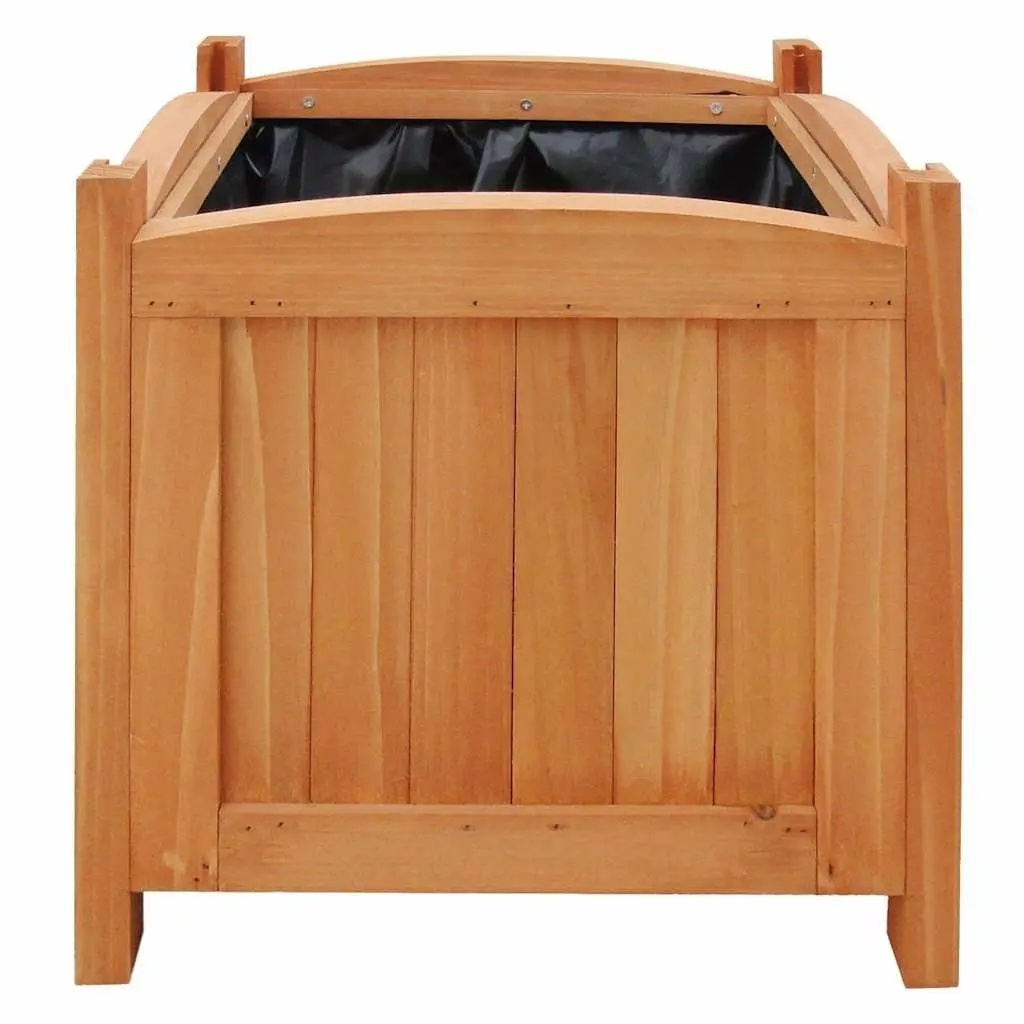 Raised Garden Beds 30cm Weather-Resistant Solid Wood Planters for Plants Flowers 4 Piece Set