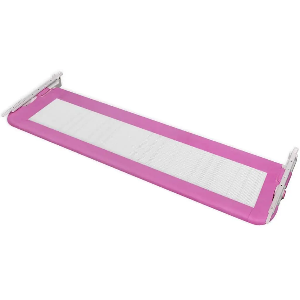 Toddler Safety Bed Rail 150x42 cm Foldable Protective Guard 2 Pieces Pink