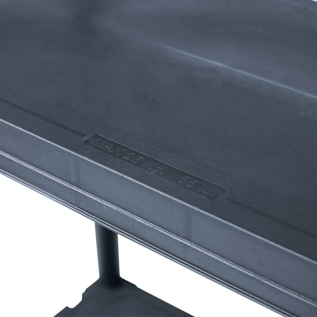 Storage Shelf Racks 60x30x180 cm Black Plastic Moisture Resistant 5 Piece