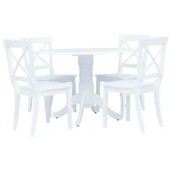 Elegant White 5 Piece Dining Set for a Cozy Kitchen