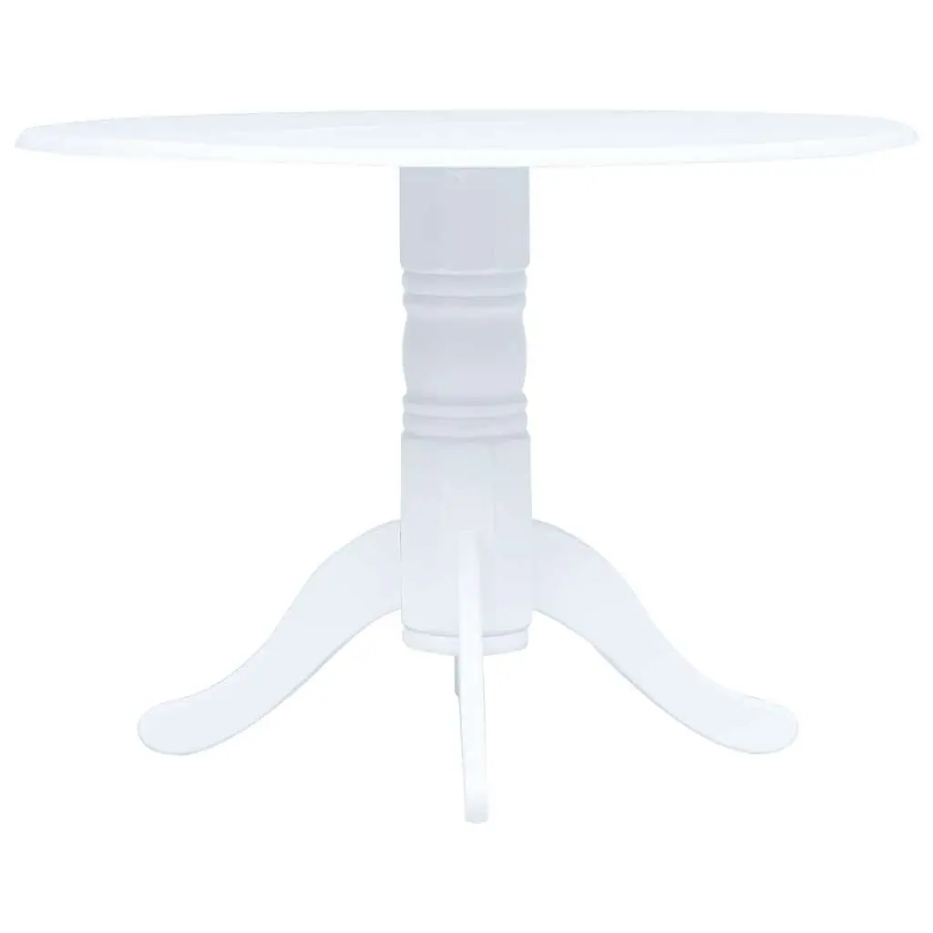 White Wooden 5 Piece Dining Set with Table and Four Chairs for Kitchen or Dining Room