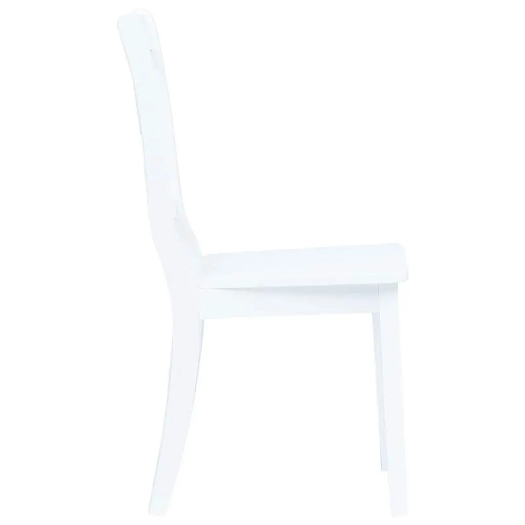 White Wooden 5 Piece Dining Set with Table and Four Chairs for Kitchen or Dining Room