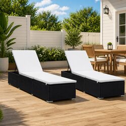 Stylish 2-Piece Sun Lounger Set for Outdoor Relaxation