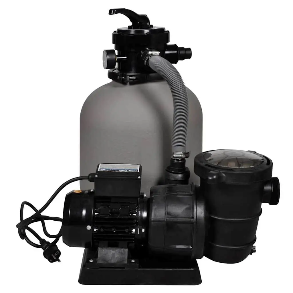 Sand Filter Pool Pump 600W 17000 L/h Durable Corrosion-Proof Filter Tank Set of 2