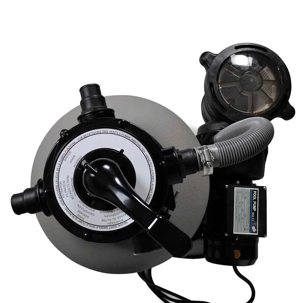 Sand Filter Pool Pump 600W 17000 L/h Durable Corrosion-Proof Filter Tank Set of 2