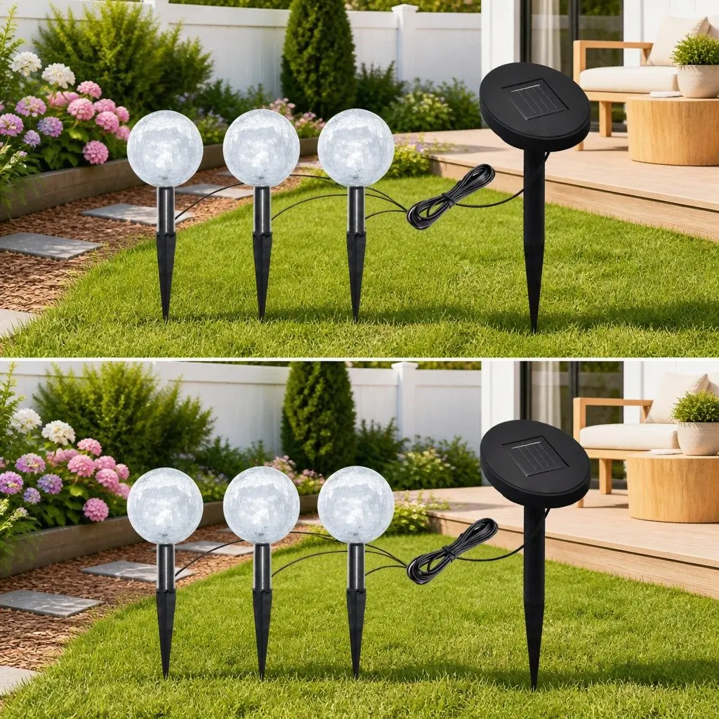 Solar Garden Lights 6 Pack LED Ball Outdoor Pathway Yard Patio Lighting