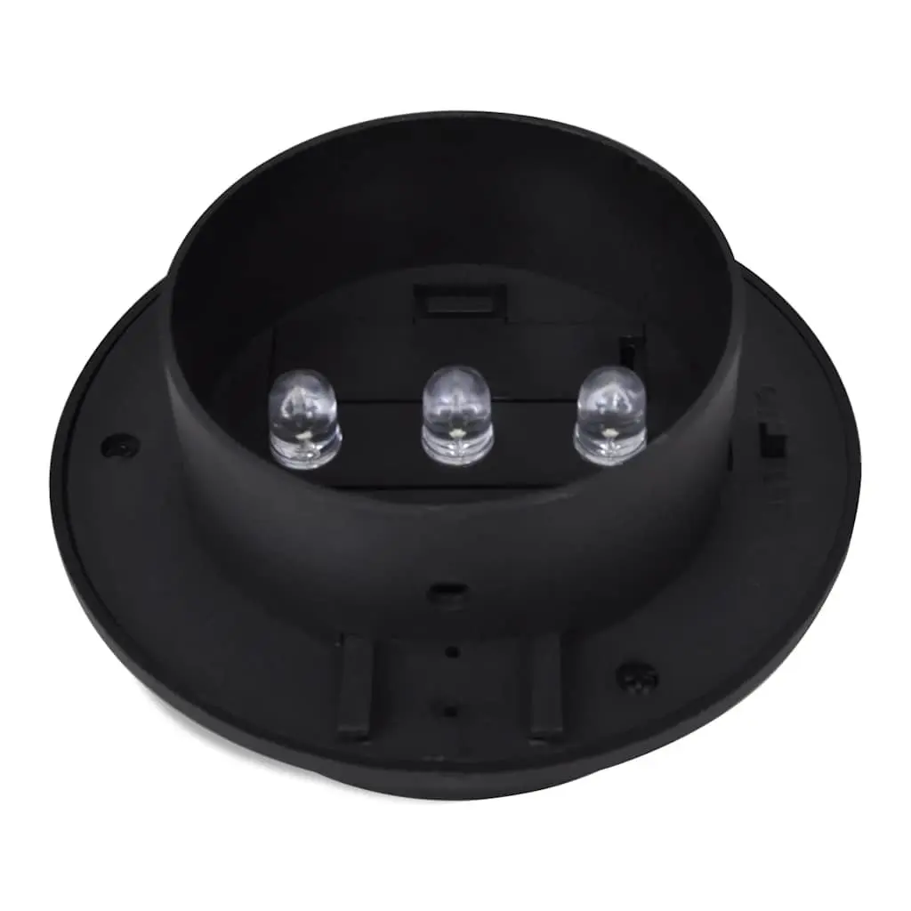 Outdoor Solar Fence Lamps 12 Piece LED Black Garden Wall Lighting Automatic On Off