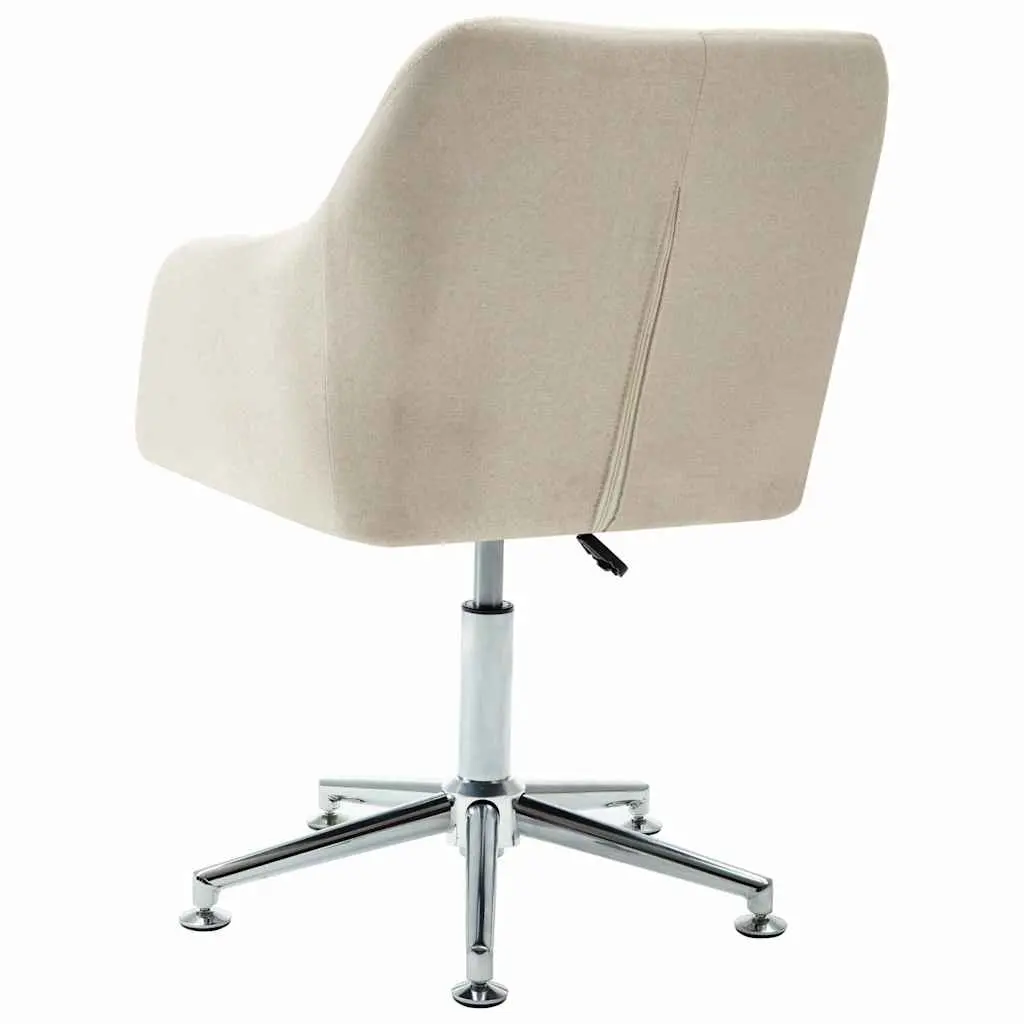 Ergonomic Swivel Chair Height Adjustable Cream Fabric Office Seat with Gas Lift