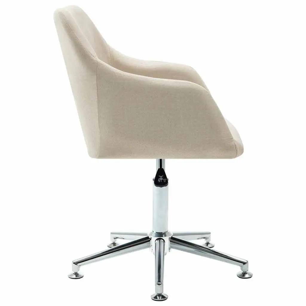 Ergonomic Swivel Chair Height Adjustable Cream Fabric Office Seat with Gas Lift