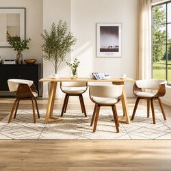 Stylish 4-Piece Cream Dining Chair Set for Modern Spaces