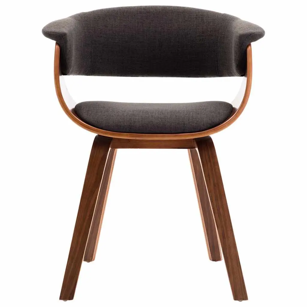 Dining Chairs Set 4 pcs Grey Bent Wood Frame Fabric Upholstered Kitchen Room