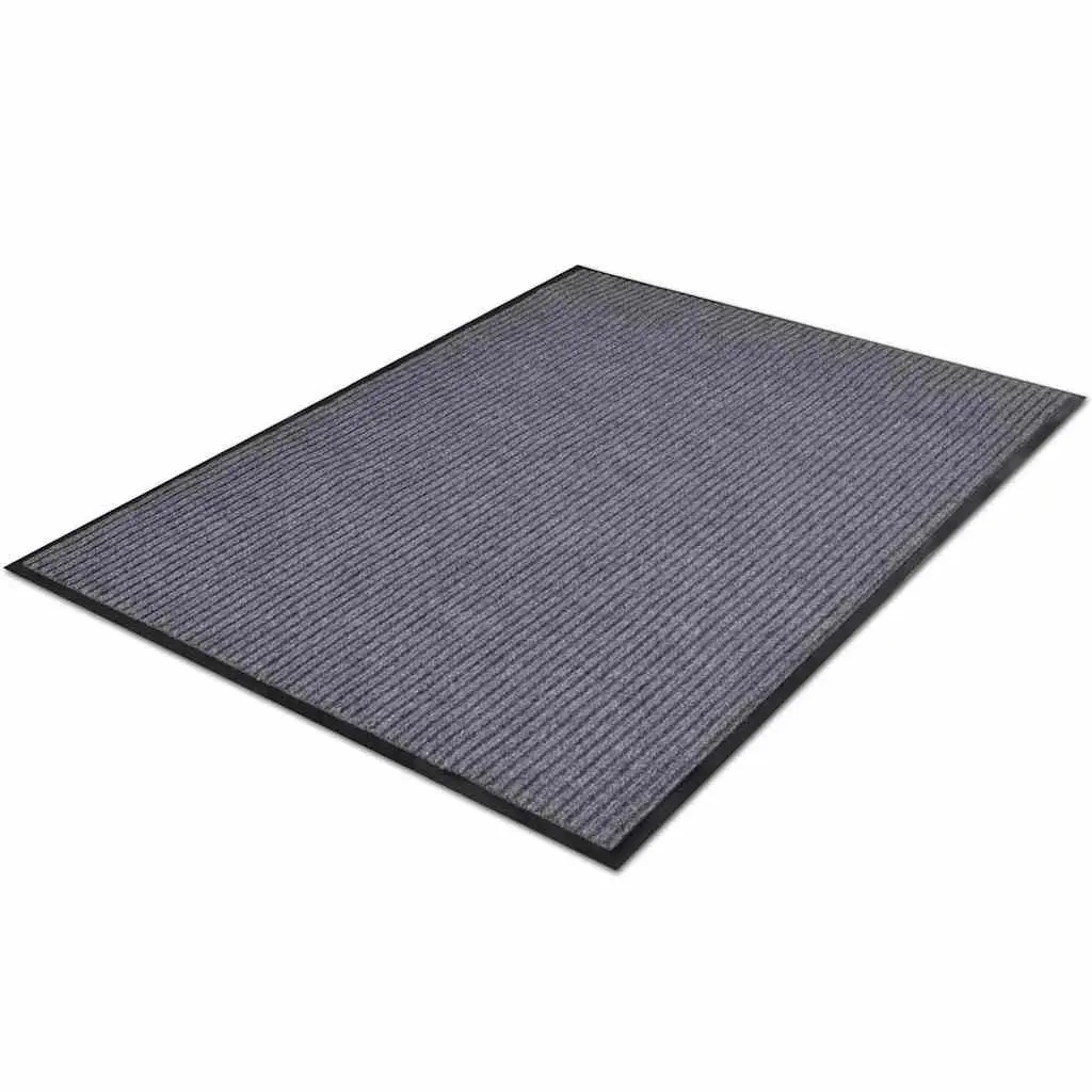 Door Mats 90x60 cm Non-Slip PVC Backing 2 Piece Grey Home Office Entry Mats