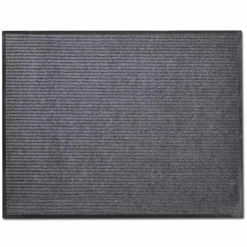 Door Mats 90x60 cm Non-Slip PVC Backing 2 Piece Grey Home Office Entry Mats